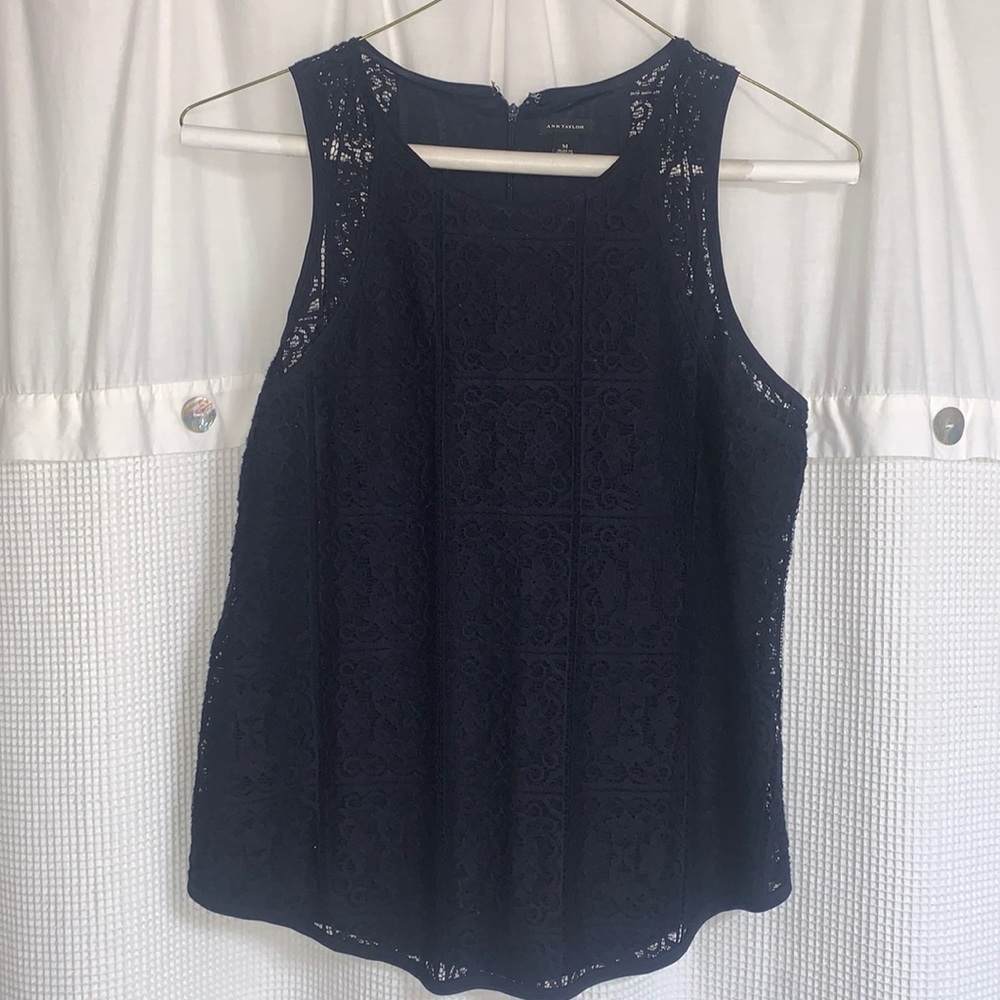 Ann Taylor Navy lace top